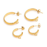 10pcs Stainless Steel C Shape Earring Hooks with Loop and Jump Ring