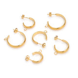10pcs Stainless Steel C Shape Earring Hooks with Loop and Jump Ring