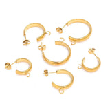 10pcs Stainless Steel C Shape Earring Hooks with Loop and Jump Ring