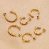 10pcs Stainless Steel C Shape Earring Hooks with Loop and Jump Ring