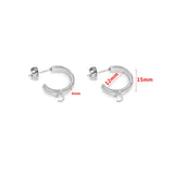 10pcs Stainless Steel C Shape Earring Hooks with Loop and Jump Ring