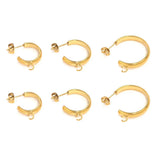 10pcs Stainless Steel C Shape Earring Hooks with Loop and Jump Ring