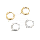 10pcs SS Huggie Earring Hooks w/ Loop Round Ear Post & Open Jump Ring