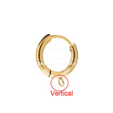 10pcs SS Huggie Earring Hooks w/ Loop Round Ear Post & Open Jump Ring