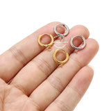10pcs SS Huggie Earring Hooks w/ Loop Round Ear Post & Open Jump Ring