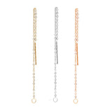 10pcs Stainless Steel Tassel Chain Drop Earrings