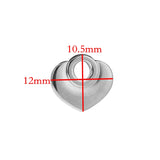 10pcs Heart Pendants Stainless Steel DIY Love Jewelry Making