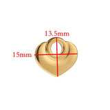 10pcs Heart Pendants Stainless Steel DIY Love Jewelry Making