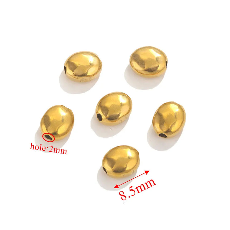 10pcs Stainless Steel Plated Beads Jewelry Makings Spacer Loose Bead DIY
