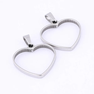 10pcs Stainless Steel Heart Bezel Charms for Resin Necklace Making