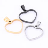 10pcs Stainless Steel Heart Bezel Charms for Resin Necklace Making