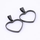 10pcs Stainless Steel Heart Bezel Charms for Resin Necklace Making
