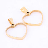 10pcs Stainless Steel Heart Bezel Charms for Resin Necklace Making