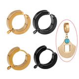 10pcs Stainless Steel Clip on Earring Post Hooks with Loop Round Ear