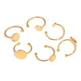 10pcs Stainless Steel Plated Ring Bezel Base Tray Cabochons Pad Fingerring Blank