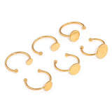 10pcs Stainless Steel Plated Ring Bezel Base Tray Cabochons Pad Fingerring Blank