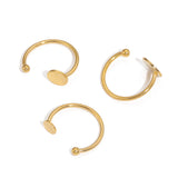 10pcs Stainless Steel Plated Ring Bezel Base Tray Cabochons Pad Fingerring Blank