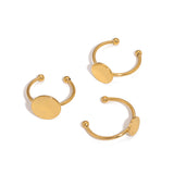 10pcs Stainless Steel Plated Ring Bezel Base Tray Cabochons Pad Fingerring Blank