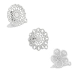 10pcs Stainless Steel Stud Earring Posts with Loop Ear Studs Base Components
