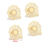 10pcs Stainless Steel Stud Earring Posts with Loop Ear Studs Base Components