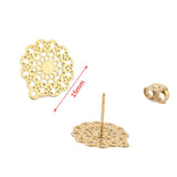 10pcs Stainless Steel Stud Earring Posts with Loop Ear Studs Base Components