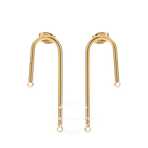 10pcs Stainless Steel U Stud Earring Posts for DIY Earrings Making