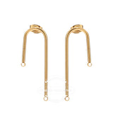 10pcs Stainless Steel U Stud Earring Posts for DIY Earrings Making