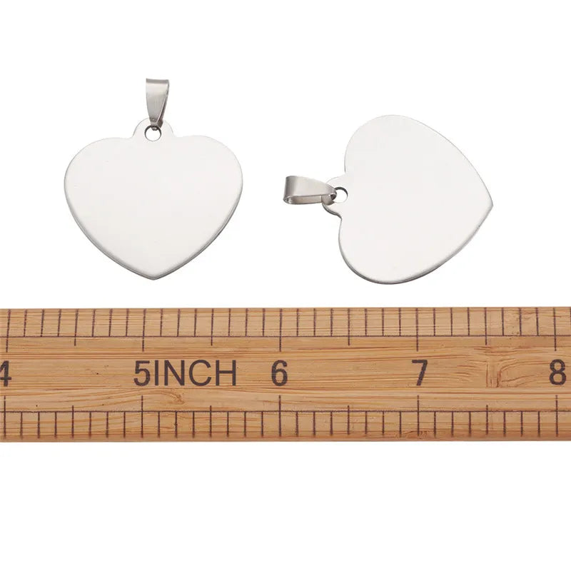 10pcs Heart Blank Stamping Tag Pendants DIY Jewelry Making