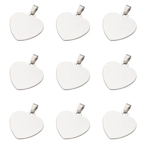 10pcs Heart Blank Stamping Tag Pendants DIY Jewelry Making