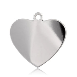 10pcs Heart Shaped Stamping Blank Tag Pendants 33x34x1mm