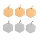 10pcs Stainless Steel Hexagon Tag Charms 15x15.5mm For Jewelry Making
