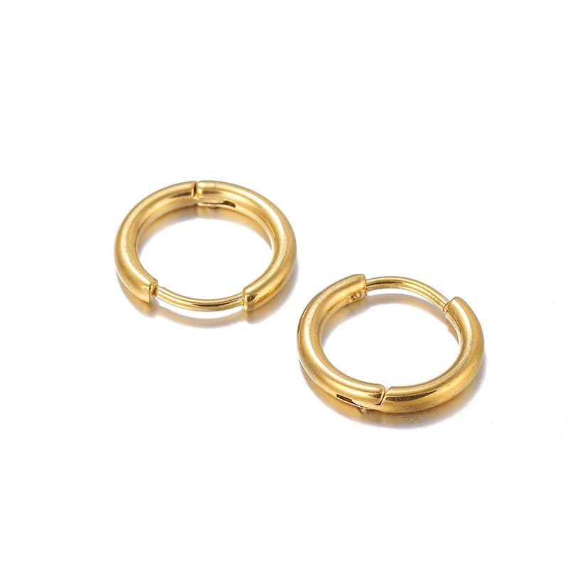 10pcs Stainless Steel Hoop Earrings Round Post DIY Jewelry Making Supplies