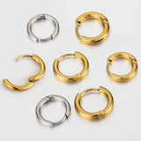 10pcs Stainless Steel Hoop Earrings Punk Hiphop Bijoux Jewelry