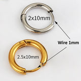 10pcs Stainless Steel Hoop Earrings Punk Hiphop Bijoux Jewelry