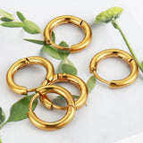 10pcs Stainless Steel Hoop Earrings Punk Hiphop Bijoux Jewelry