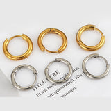 10pcs Stainless Steel Hoop Earrings Punk Hiphop Bijoux Jewelry