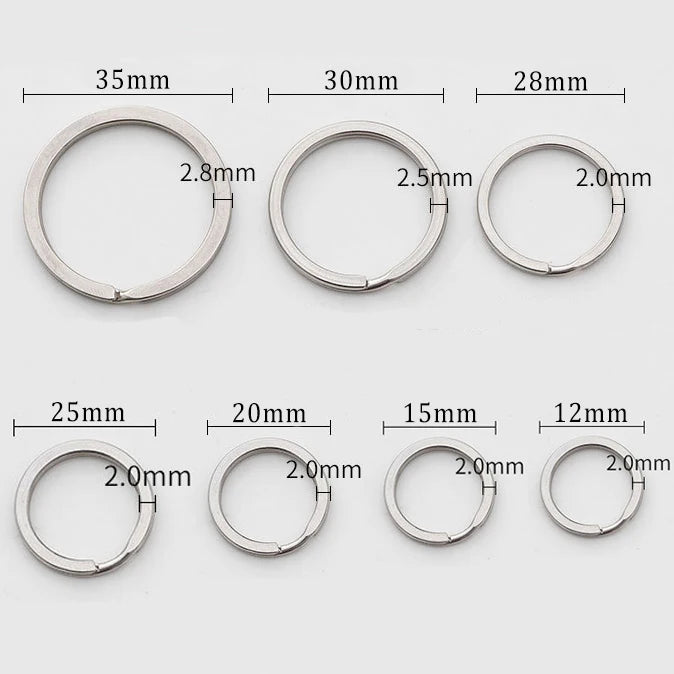10pcs Stainless Steel Key Rings 15/20/25/28/30/35mm Split Rings DIY Findings