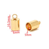 10pcs Stainless Steel Cord End Cap Barrel Clasp 5mm