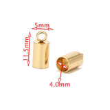 10pcs Stainless Steel Cord End Cap Barrel Clasp 5mm