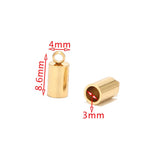 10pcs Stainless Steel Cord End Cap Barrel Clasp 5mm