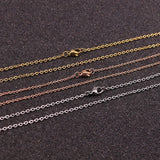 10pcs Stainless Steel Link Plated 18K Chains Necklaces DIY Jewelry