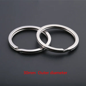 10pcs Stainless Steel Keychain Key Ring Split Rings Spring Circle