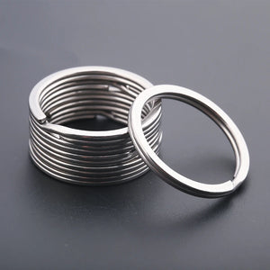 10pcs Stainless Steel Keychain Key Ring Split Rings Spring Circle