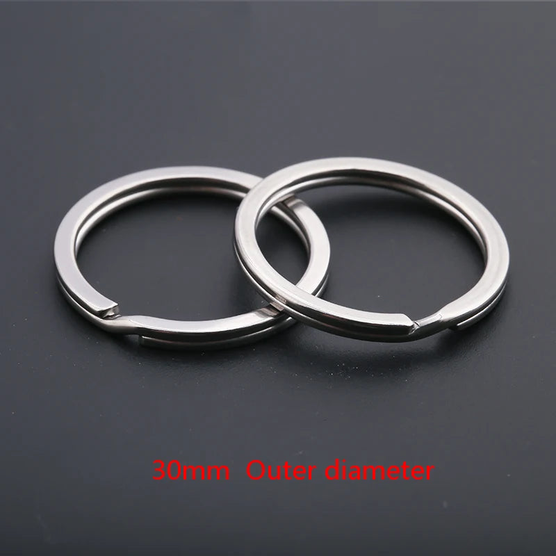 10pcs Stainless Steel Keychain Key Ring Split Rings Spring Circle