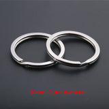 10pcs Stainless Steel Keychain Key Ring Split Rings Spring Circle