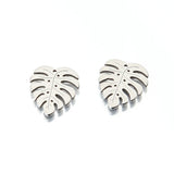 10pcs Stainless Steel Monstera Leaf Charms for DIY Jewelry Making