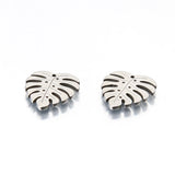 10pcs Stainless Steel Monstera Leaf Charms for DIY Jewelry Making