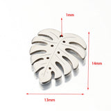 10pcs Stainless Steel Monstera Leaf Charms for DIY Jewelry Making