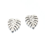10pcs Stainless Steel Monstera Leaf Charms for DIY Jewelry Making