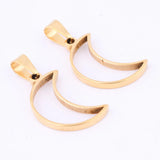 10pcs Stainless Steel Moon Charm Open Bezels for Resin Jewelry Making Supplies